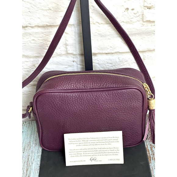 Gigi Crossbody Handbag‎ Women's Leather Camera Handbag Burgundy Wine Small - Picture 6 of 16